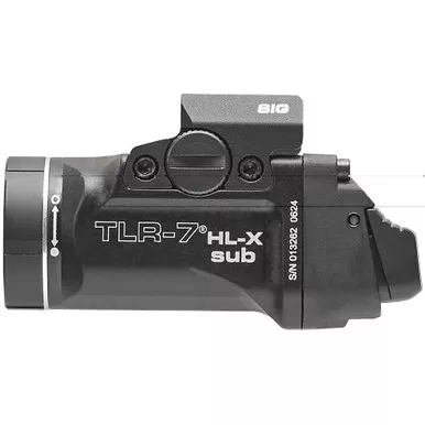 Streamlight TLR-7 HL-X Sub, Weaponlight, Fits Sig P365XL, 1,000 Lumens with SL-B9 Battery, 30 Minute Run Time, Matte Finish, Black with Silver Ring 69504