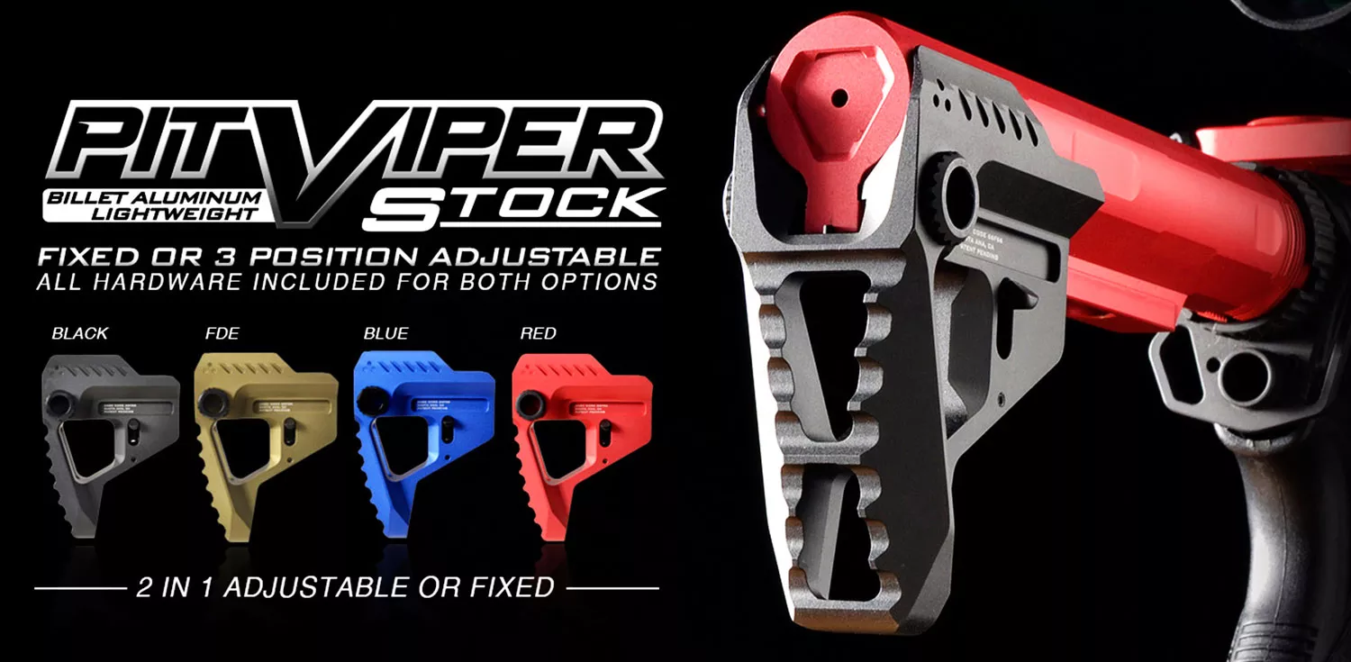 Strike VIPERPITBLU Pit Viper StockAR-Platform Blue Aluminum/Steel