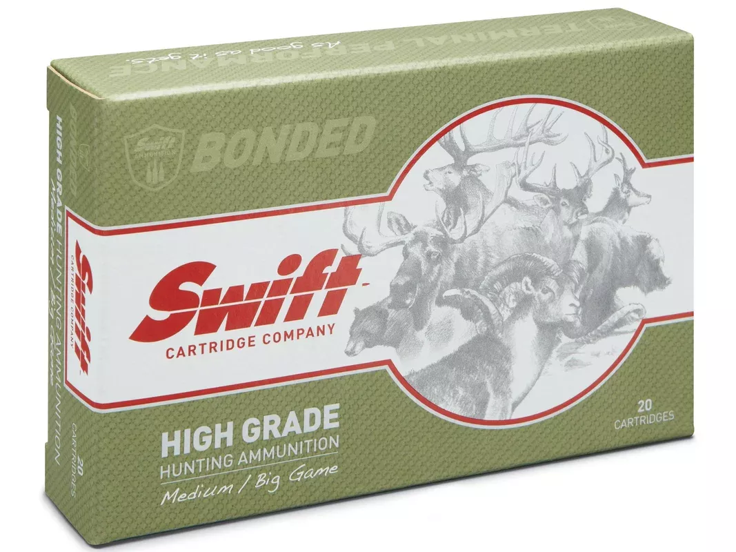 Swift High Grade Big Game Hunting 6.5x55mm Swedish Mauser Ammo 130 Grain Swift Scirocco II Bonded Polymer Tip Box of 20
