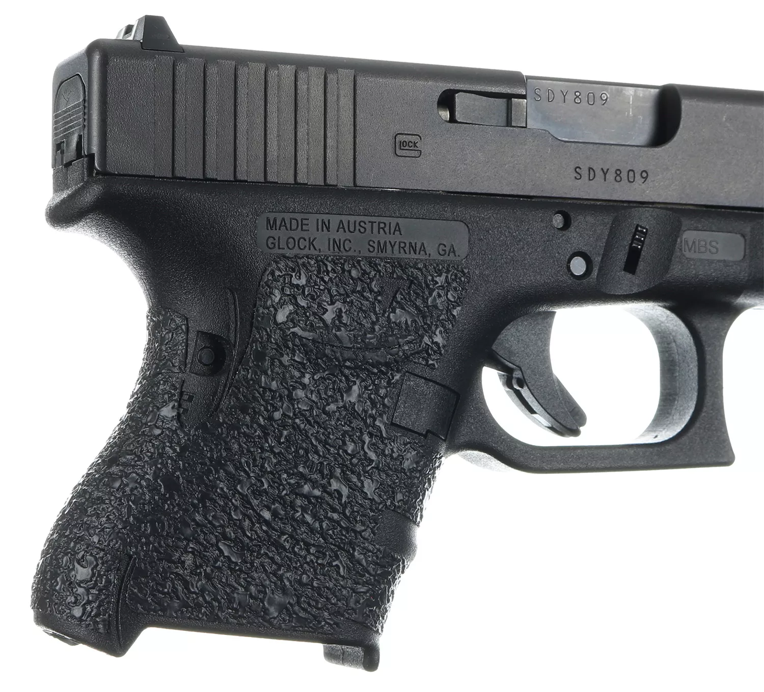 Talon Grips 116R Adhesive GripCompatible w/Glock 26/27/28/33/39 Gen4 w/No Backstrap, Black Textured Rubber