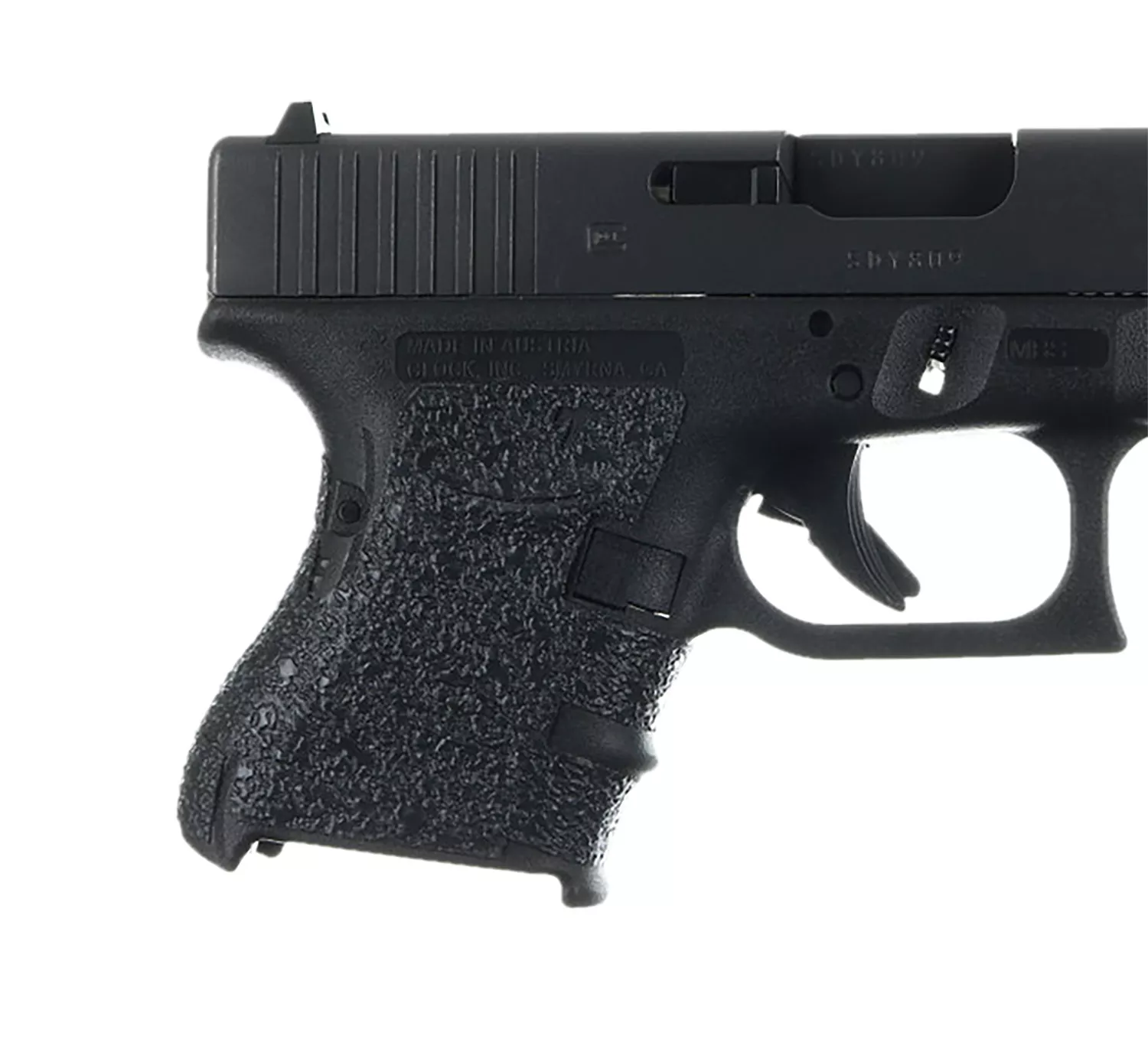 Talon Grips 117R Adhesive GripCompatible w/Glock 26/27/28/33/39 Gen4 w/Medium Backstrap, Black Textured Rubber