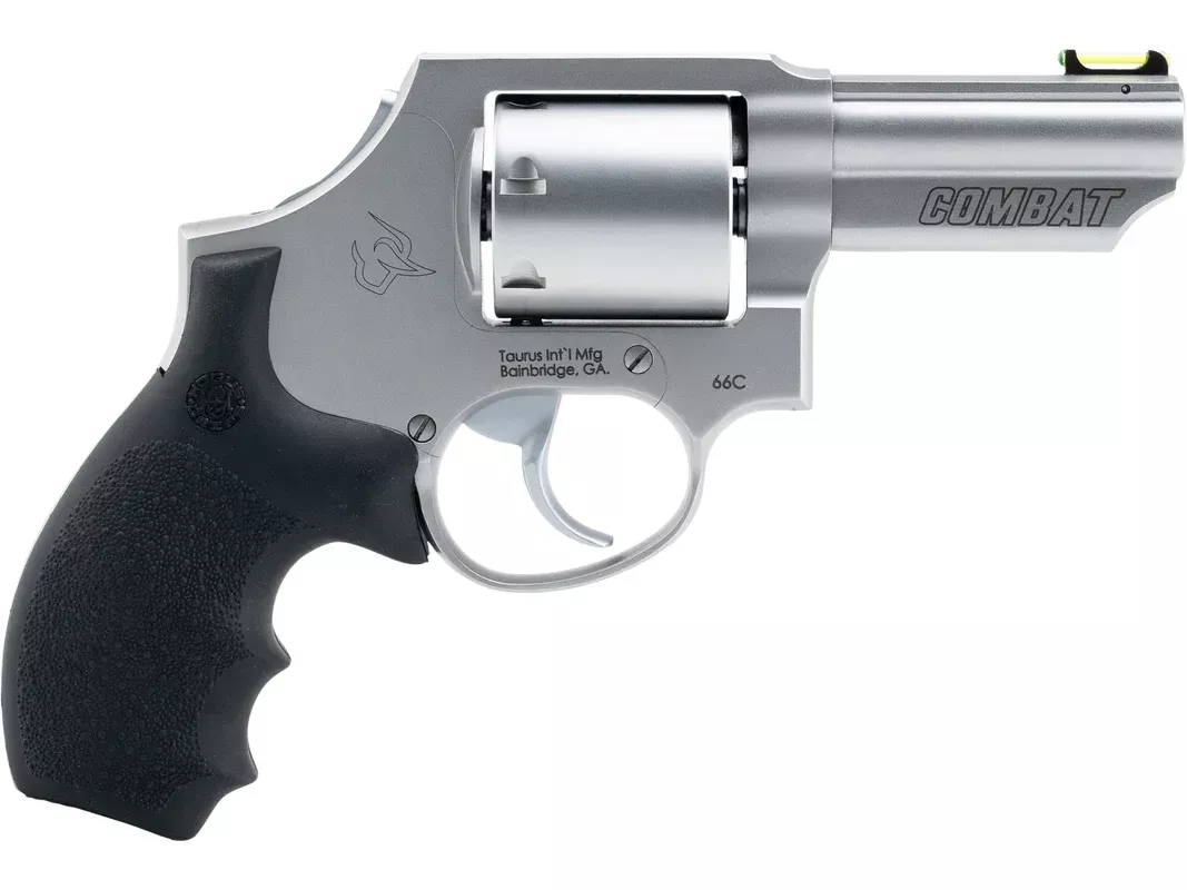 Taurus 66 Combat 357 Magnum Revolver 3″ Stainless Barrel 7 Round Black Grip