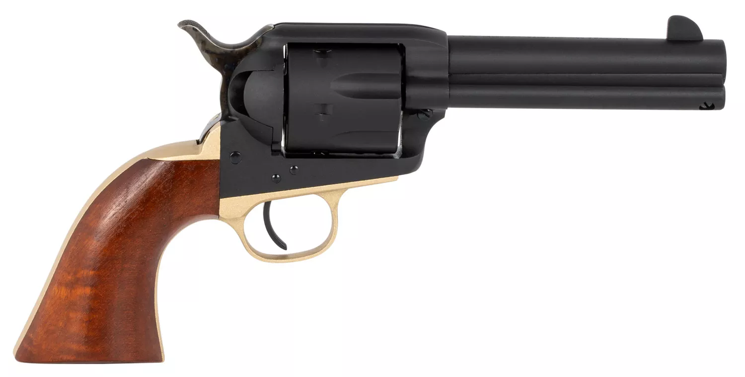 Taylors & Company 550432 Old Randall45 Colt (LC) Caliber with 4.75″ Barrel, 6rd Capacity Cylinder, Overall Blued Finish Steel & Walnut Navy Size Grip
