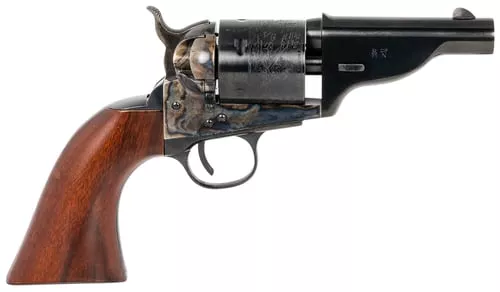 Taylors & Company 550957 The Hickok Open-Top 45 Colt LC Caliber with 3.50" Blued Finish Barrel, 6rd Capacity Blued Finish Cylinder, Color Case Hardened Finish Steel Frame & Walnut Army Size Grip