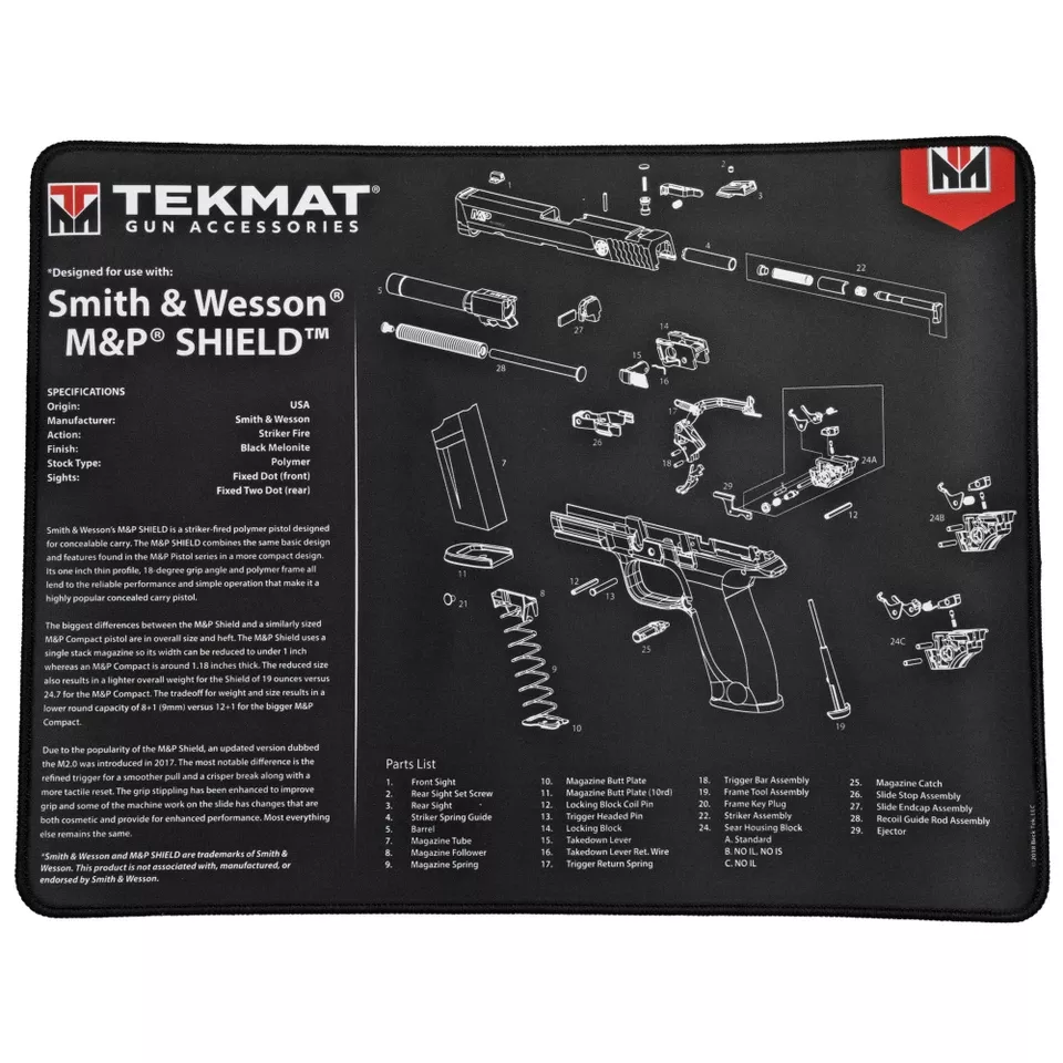 TEKMAT Ultra Pistol Mat for S&W Shield - Black