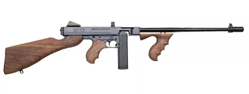 Thompson T5 1927A-1 Lightweight Deluxe 45 ACP Caliber with 16.50" Barrel, 20+1 Capacity Stick, Blued Metal Finish, Walnut Wood Stock Grip Right Hand