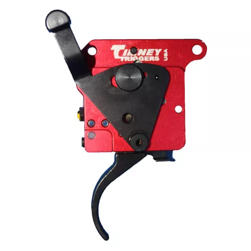 Timney Triggers 533 2StageTwoStage Curved Trigger with 11.50 lbs Draw WeightBlackRed Finish for Remington 700 Right UPC: 081950533008