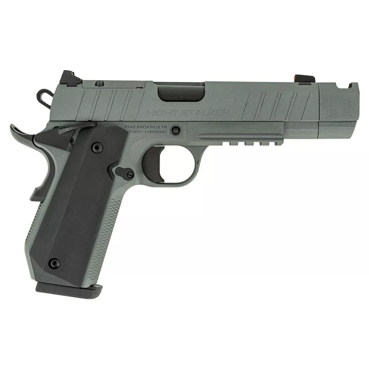 Tisas 1911 Nightstalker SF-C Handgun 45 Auto 8rd Magazine 4.25” Compensated Barrel Cerakote Grey Finish