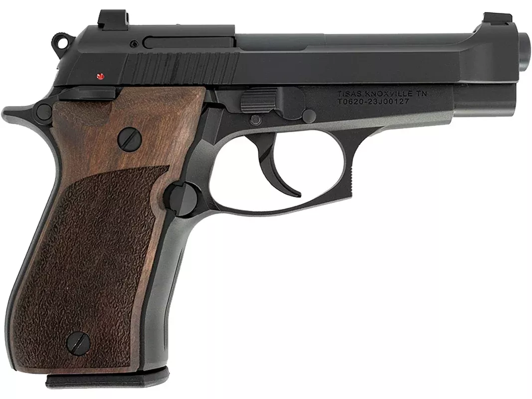 Tisas Fatih 380 ACP Pistol 3.9″ Barrel 13+1 Round Matte Black Slide Wood Grip Matte Black Frame