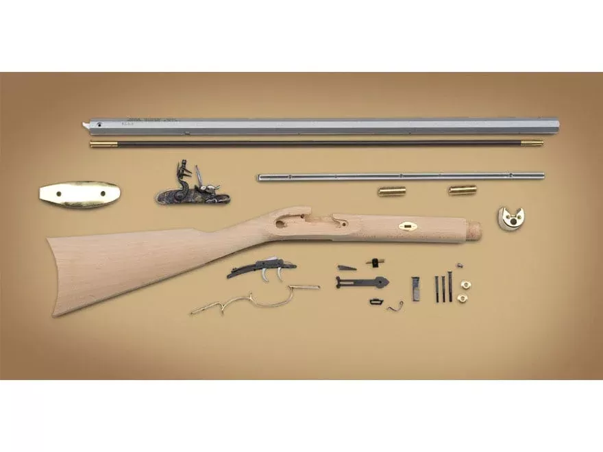 Traditions Frontier Flintlock Rifle Kit 50 Caliber 28″ Raw Barrel Hardwood Stock