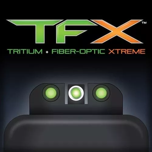 TruGlo TGTG13SJ1A TFXBlack | Green Tritium & Fiber Optic White Outline Front Sight