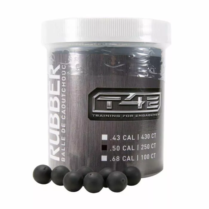 Umarex T4E Rubberball .50 Cal Ammo 250/Ct – Black