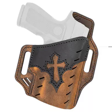 Versacarry Guardian Arc Angel | Outside the Waistband Holster | Fits Full Size Pistols | Leather | Distressed Brown | Right Hand | UGA1BRN