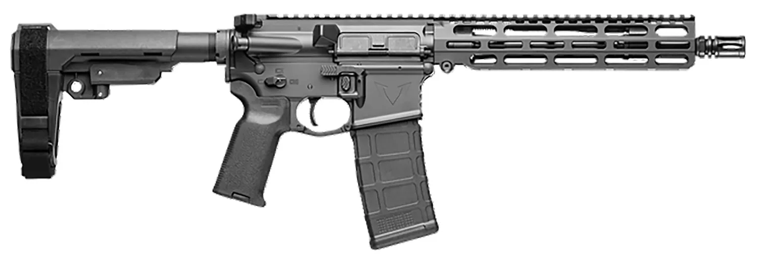 Vktr Industries V31100916617 VK-15.56mm 30+1 10.50″ Black Steel Threaded Barrel, Black Armor Cerakote 9.85″ VK-1 Handguard, Black Synthetic SB Tactical SBA3 Brace, Black Magpul K2 Grip, Ambidextrous