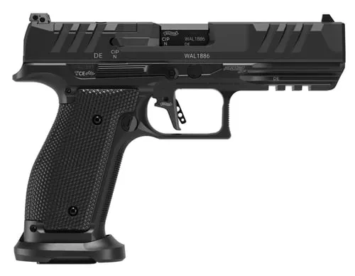 Walther Arms 289700810 PDPFull Size 9mm Luger 10+1 4.50" Black Polygonal Rifled Barrel, Black Optic Ready/Serrated Slide, Black Steel Frame w/Picatinny Rail, Textured Wraparound Grip