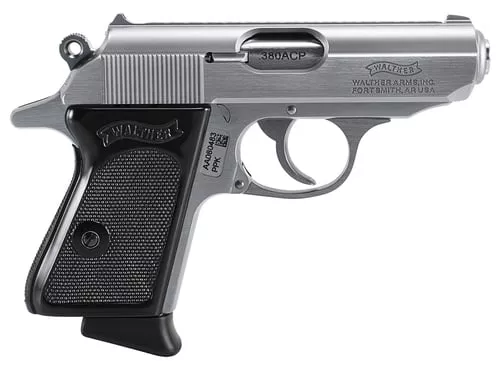 Walther Arms 4796001 PPK 380 ACP 3.30" 6+1 Stainless Black Polymer Grip