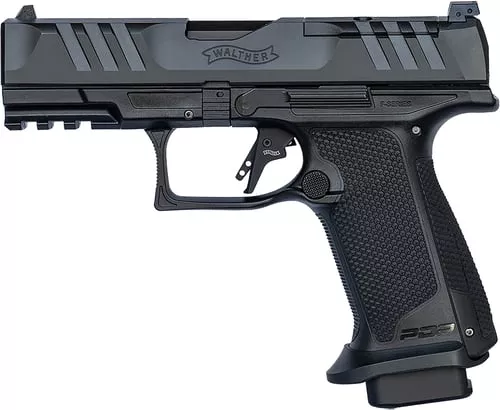 Walther Arms 4796065 PDP F-Series Pro 9mm Luger 10+1 4" Black Steel Barrel, Black Serrated/Optic Ready Steel Slide, Black Polymer Frame w/Picatinny Rail, Medium Backstrap Grip