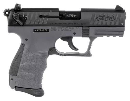 Walther Arms 5120365 P22 CA 22 LR 3.42" 10+1 Tungsten Gray Black Polymer Grip