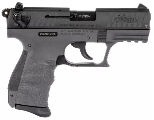 Walther Arms 5120765 P22 Q 22 LR 3.42" 10+1 Tungsten Gray Black Interchangeable Backstrap Grip