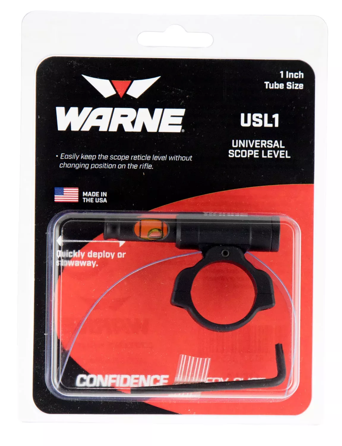 Warne USL1 Universal Scope Level1" Tube Diameter Universal Aluminum Black