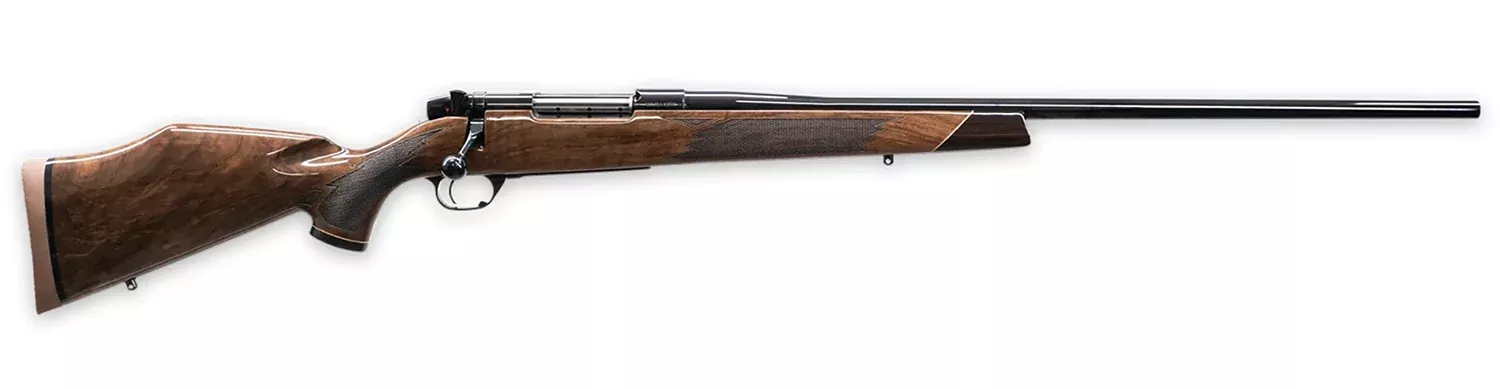 Weatherby MDX01N65CMR2O Mark V Deluxe Full Size 6.5 Creedmoor 4+1 22″ High Gloss Fluted Barrel, High Gloss Blued Steel Drilled & Tapped Receiver, Gloss Walnut Monte Carlo Stock, Right Hand