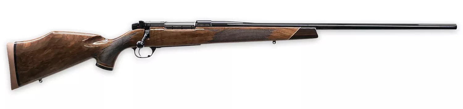 Weatherby MDX01N7MMWR6O Mark V Deluxe Full Size 7mm Wthby Mag 3+1 26″ High Gloss Fluted Barrel, High Gloss Blued Steel Drilled & Tapped Receiver, Gloss Walnut Monte Carlo Stock, Right Hand