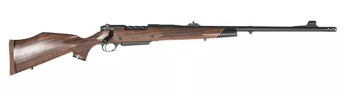 Weatherby MFT01N375HR6B Mark V Frontier Full Size 375 H&H Mag 3+1 24" + 2" Graphite Black Cerakote Threaded Barrel, Graphite Black Cerakote Steel Drilled & Tapped Receiver, Oiled Walnut Monte Carlo St