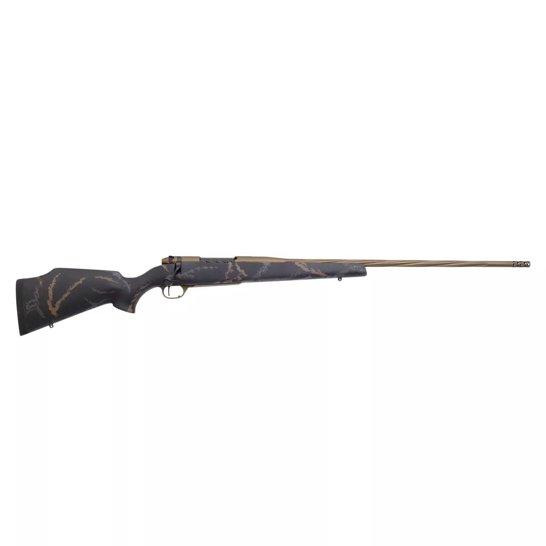 Weatherby MK V Weathermark Limited Rifle 6.5 Creedmoor Mag 4rd Capacity 24 Fluted Barrel Black/Gray/Bronze Stock
