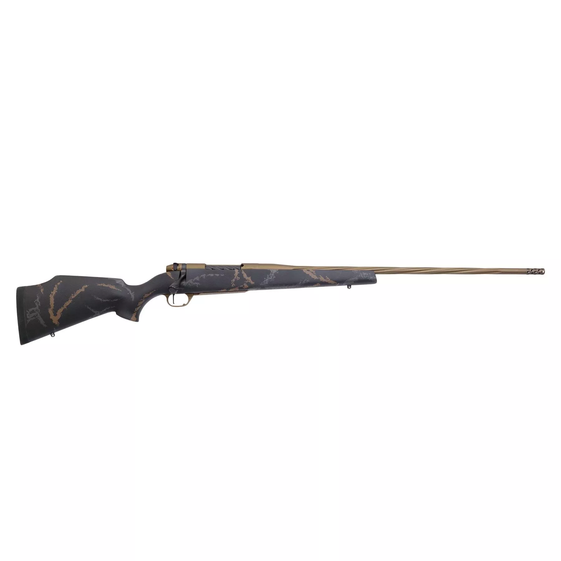 Weatherby MK V Weathermark Limited Rifle 6.5 WBY RPM Mag 4rd Capacity 24 Fluted Barrel Black/Gray/Bronze Stock