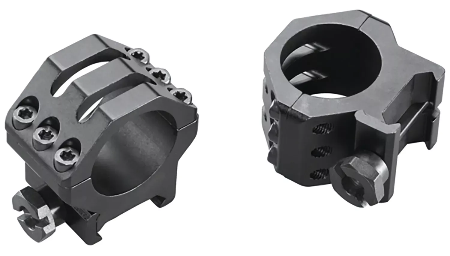 Weaver Mounts 48349 Six-Hole Skeleton Rings Matte Black 1″ Medium