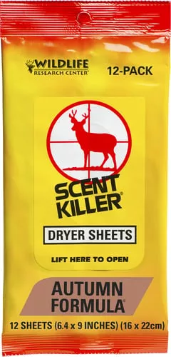 Wildlife Research 580 Scent KillerOdor Eliminator Autumn Scent Dryer Sheet 12