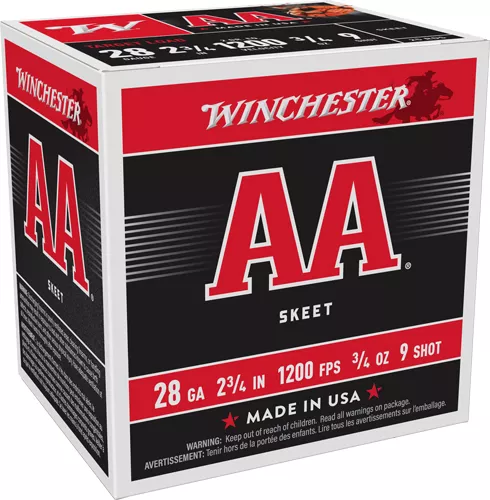 WINCHESTER AA 28GA 2.75″ 3/4OZ – #9 1200FPS 250RD CASE LOT