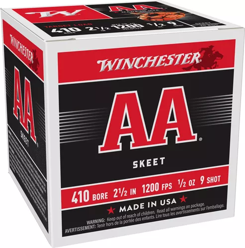 WINCHESTER AA 410 2.5″ 1/2OZ – #9 1200FPS 250RD CASE LOT