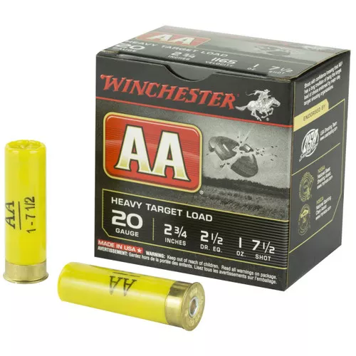 Winchester AA Heavy Target 20 Gauge Shotshell Ammunition, 2 3/4 Inch, 1165 FPS, 1 Ounce, #8 Shot – 25 Cartridge Box ( 25 / 1 )