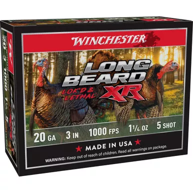 Winchester Ammunition Long Beard XR, 20 Gauge, 3", #5, 1 1/4 oz, Shotshell, Shot-Lok with Lead Shot, 10 Round Box STLB2035