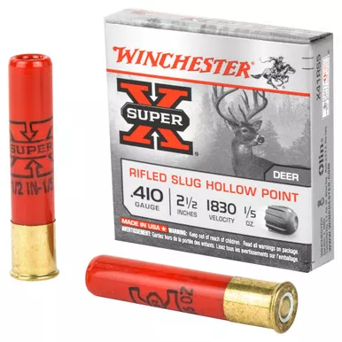 Winchester Ammunition Super-X, 410 Bore, 2.5", 0.20 oz., Slug, 5 Round Box X41RS5