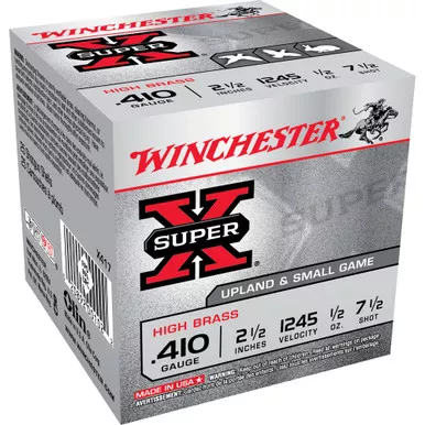 Winchester Ammunition SUPER X, Upland, 410 Bore, 2.5", 1.5 oz, #7.5, Shot Shell, 25 Rounds X417