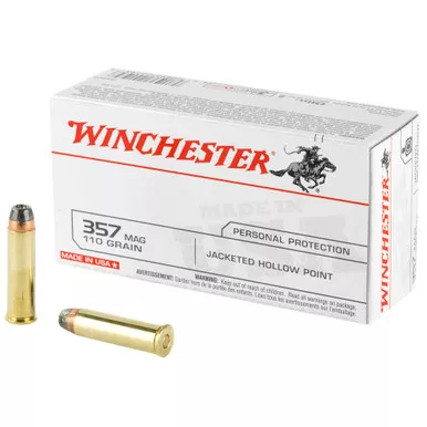 Winchester Ammunition USA, 357MAG, 110 Grain, Jacketed Hollow Point, 50 Round Box Q4204