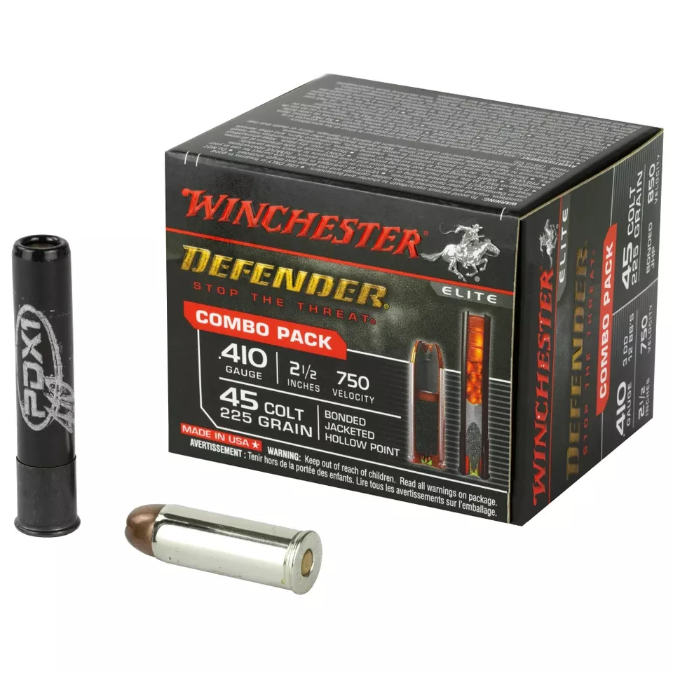 Winchester Defender 410GA 2.5"/45LC Ammo Pack 20 Rounds