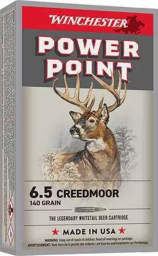 Winchester Power-Point 6.5 Creedmoor 140 Gr Ammo 20 Per Box