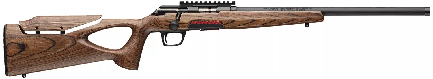 Winchester Repeating Arms 525228102 Xpert Target 22 LR 10+1 18″ Matte Black Threaded Bull Barrel, Matte Black Picatinny Rail Steel Receiver, Brown Adj Comb & LOP Thumbhole Laminate Stock