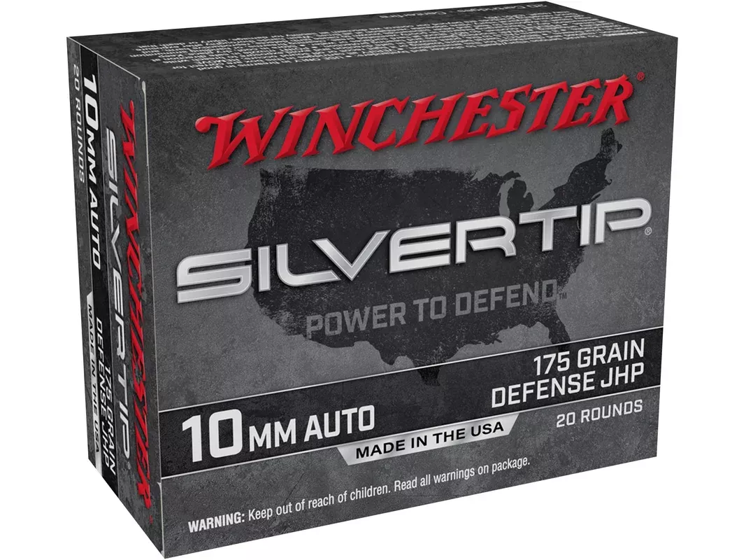 Winchester Silvertip Defense 10mm Auto Ammo 175 Grain Winchester Silvertip Jacketed Hollow Point Box of 20
