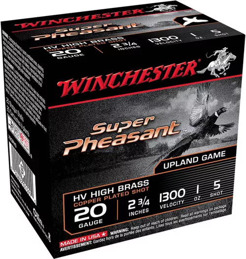 Winchester Super Pheasant 20 Gauge Shotshell Ammunition, 2 3/4 Inch, 1300 FPS, 1 Ounce, #5 Shot – 25 Cartridge Box ( 25 / 1 )