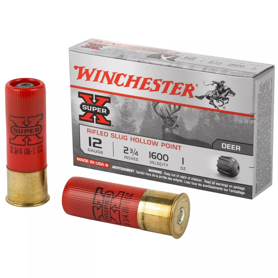 Winchester Super-X 12 Gauge 2.75" 1oz Rifled Slug, 5 Rounds/Box, 250 Rounds/Case