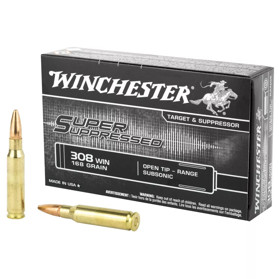 Winchester Suppressed .308 Win 168gr Open Tip 20/200