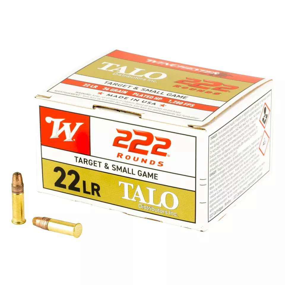Winchester TALO .22LR 36 Grain Plated Hollow Point Ammunition - 222 Rounds