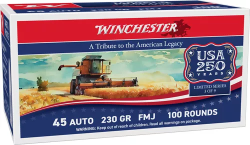 WINCHESTER USA 45 ACP 230GR – FMJ-RN 100RD 250TH ANV 5BX/CS