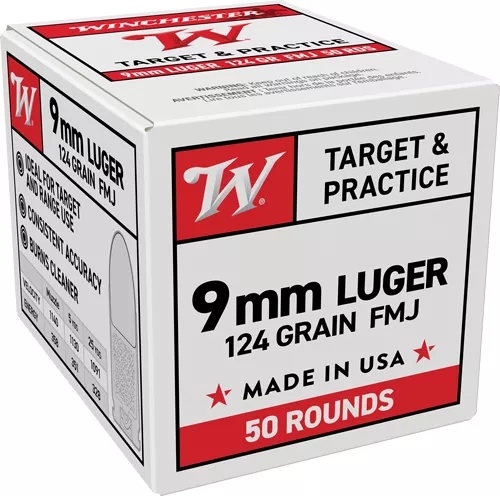 WINCHESTER USA 9MM LUGER – 124GR FMJ 50RD 20BX/CS