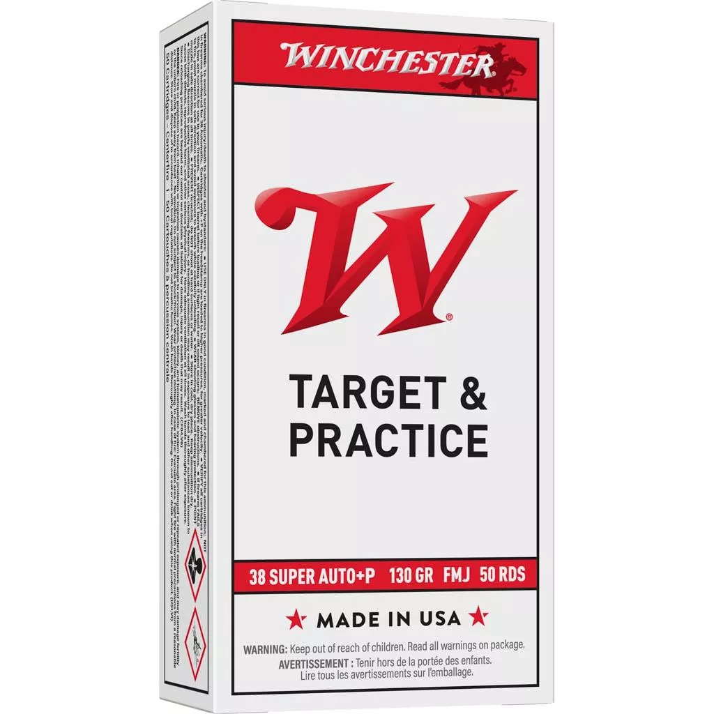 Winchester USA Handgun Ammunition .38 Super (+P) 130 gr FMJ 50/ct