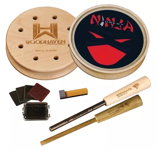 Woodhaven WH310 Red NinjaFriction Call Turkey Hen Sounds Attracts Turkeys Natural Glass/Wood